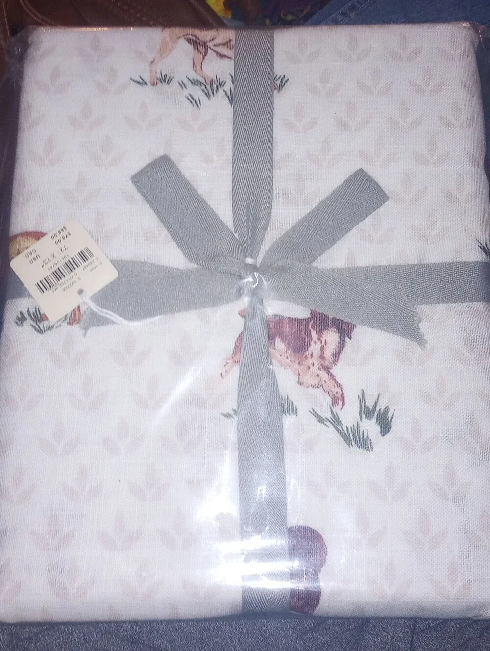 NWT Anthro Printed Cotton Slub Shower Curtain Collection Dogs Print